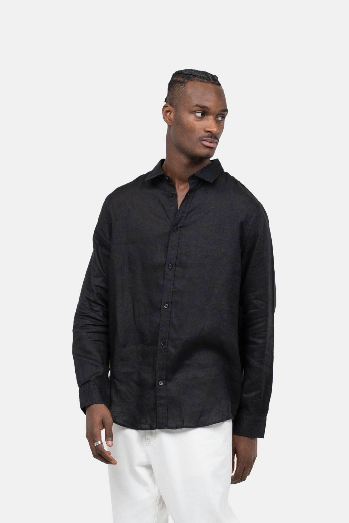 Langærmet Hørskjorte Sort | Skagen-clothing.dk